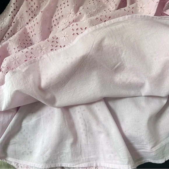 Crewcuts Girl Pink Eyelet-Embroidered Sleeveless Cotton Dress, Size 7 - Picture 5 of 7